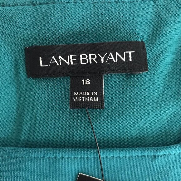 Lane Bryant Midi Dress Womens Plus Size 18 Teal Laser Cut Pleated NWT‎ - Picture 8 of 14